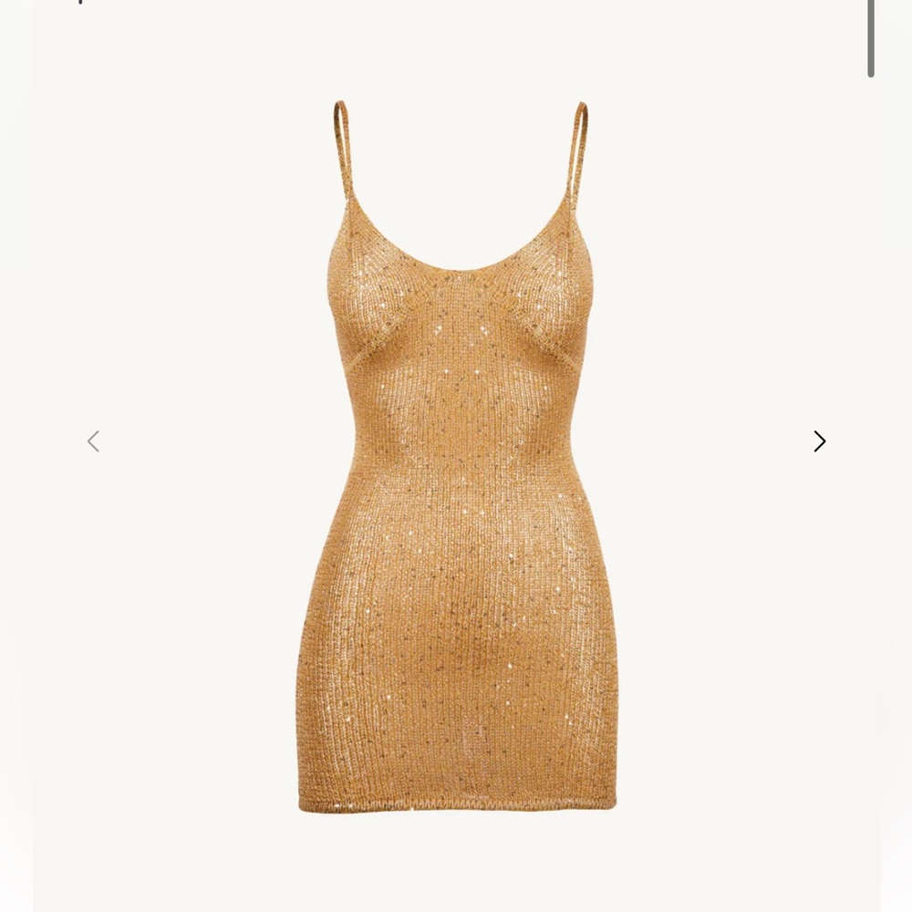 ASTA RESORT Gold Sequin Mini Dress